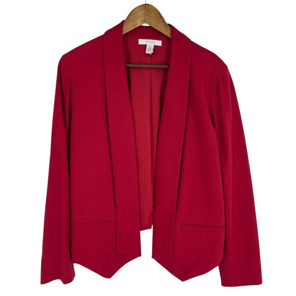 Chicos Womens Red Long Sleeve Open Front Blazer Jacket Size 2 US L - Picture 1 of 8